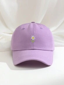 1 pieza Gorra de béisbol con bordado de margaritas, sombrero de sol ajustable y transpirable para golf para mujer, sombrero de sol de ala curva de moda para hombre, adecuado para todas las temporadas, uso en exteriores