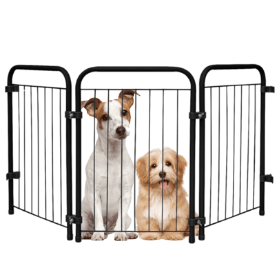 Cercadinho Grade Proteção Portátil Ajustável Dobravel 3 Módulos para Bebe Pet Cães Cachorro Pequenos e Médio, Altura 51,5 cm, Comprimento até 105 cm, Aço com Pintura Epóxi
