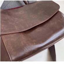 Genuine Leather Satchel For Women Handmade Vintage Top Handle Handbag Retro Cowhide Crossbody Handbags Purse - màu đen - Xem 5
