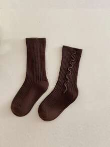 1 双蕾丝边婴儿/儿童袜子，柔软透气保暖蕾丝婴儿袜子，学生及膝袜，幼儿室内防滑袜子，适合日常穿着 - 彩色 - 查看 34