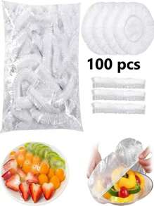 50/100/200/300 chiếc, Túi nhựa đựng trái cây tươi Phụ kiện nhà bếp, màng bọc thực phẩm dùng một lần Saran nhiều màu - trắng - Xem 13