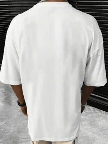Men's Oversized Smile T-Shirt - trắng - Xem 3