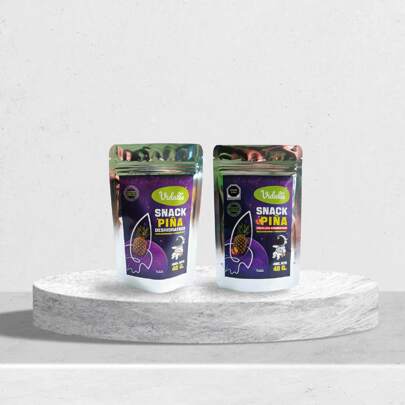 5 Snack piña + 5 Snack piña enchilada, Snack saludable deshidratado, en ruedas, triángulos o cubos, para personas fitness, deportistas, alimento de astronautas, alto en antioxidantes, camping, vida healty, alimento del futuro, 100% natural, libre de gluten, sin conservadores, gluten free, oficina, viaje