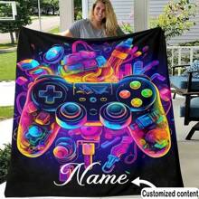 1 chiếc chăn lông cừu mềm mại họa tiết máy chơi game cá nhân hóa, in kỹ thuật số độ nét cao, thích hợp cho phòng ngủ, phòng khách, ghế sofa, văn phòng, du lịch và quà tặng có thể giặt được dễ thương tùy chỉnh, độc đáo, cá nhân hóa quà tặng lý tưởng cho gia đình, quà tặng lý tưởng cho bạn bè con trai, con gái, bạn bè, gia đình ghế sofa, giường, xe hơi, phòng trà, phòng ngủ, phòng khách, phòng tắm, phòng ăn - Xem 3
