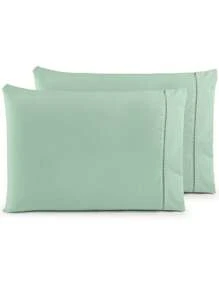 Kit 06 Pillowcases Percale 200 Threads Cotton Stick Stitch Pillow - Hoa hồng màu xanh rơm - Xem 9