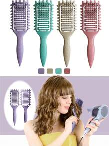 1 件卷发定型刷，新款通风发刷，弧形通风刷，吹干速度更快，适用于卷发，塑造和定型女性卷发