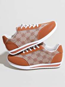 Zapatos con cordones 2024, zapatos casuales para caminar antideslizantes y resistentes al desgaste, tenis deportivos cómodos - Naranja - Ver 4