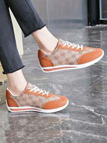 Zapatos con cordones 2024, zapatos casuales para caminar antideslizantes y resistentes al desgaste, tenis deportivos cómodos - Naranja - Ver 3