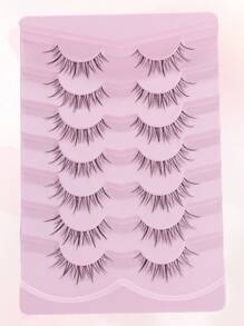 漫画睫毛自然造型动漫睫毛透明带漫画睫毛亚洲韩式可爱动漫睫毛自然纤细3D睫毛7对装 - 黑色 - 查看 7