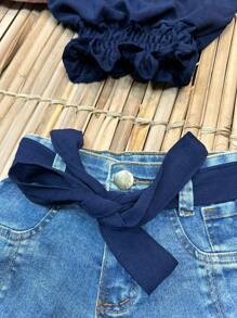 GIRLS' SETS CHILDREN'S/JUNIOR/FASHION/BLOGGER/KIDS/JUNIOR/GIRLS - 藍色 - 查看 3