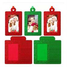 Christmas Photo Frame Ornaments Mini Felt Picture Frame Holiday Hanging Photo Frame Hanging Ornaments Picture Frame Insert For Christmas Tree Decor (Classic Style) ﻿ - Multicolor - View 10