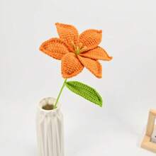 Joivida 1 件彩色手工钩编百合花束，用羊毛手工钩编，成品手工花束。无味，插花用品，创意办公室/客厅/卧室/家居桌面装饰。送给妻子/姐妹/母亲/女朋友/同学的独特手工编织礼物。摄影道具，节日活动装饰。适合母亲节/情人节/生日派对装饰。情人节，毕业礼物 - 手工鉤織小百合花束 - 查看 19