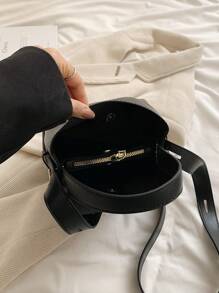 Túi xách thời trang, Túi xách mini cầm tay màu nâu đơn giản, Túi đeo chéo vai đi làm bằng da PU cổ điển, Thích hợp cho phụ nữ mua sắm sử dụng hàng ngày - màu đen - Xem 3