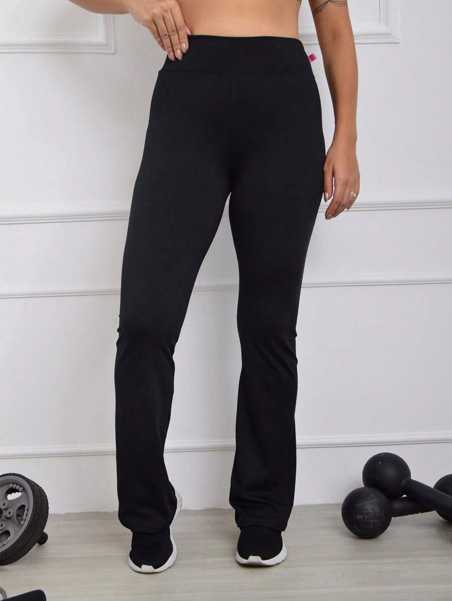 High Waisted Flare Ballerina Leggings - BELA FAVORITA - PROMOTION -PREMIUM - 黑色 - 查看 1