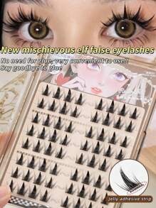80 pièces Faux cils en poils de vison artificiel faits à la main, style L, 0,07 mm, 11-14 mm, réutilisables sans colle - Maillard - Boucle épaisse, bouclée, fine, aspect naturel pour tous les jours, noir, convient aux débutants pour un usage quotidien