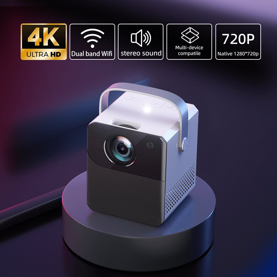 Nuovo proiettore domestico Ultra HD 4K 5G multifunzionale 2025 per casa cinema immersivo, supporta connessione WiFi a smartphone Android e Apple, proiezione diretta sulla parete bianca, supporta connessioni HD e USB, correzione automatica della distorsione trapezoidale, sistema Android integrato per scaricare applicazioni, sistema audio integrato, proiezione esterna, regalo di Natale e San Valentino
