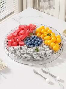 水波纹水果碗高端奢华分隔小吃托盘厨房客厅糖果盘盛放干果和零食 - 彩色 - 查看 5