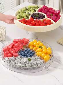 水波纹水果碗高端奢华分隔小吃托盘厨房客厅糖果盘盛放干果和零食 - 彩色 - 查看 1