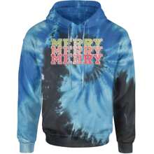 Merry Merry Merry Faux Sequins Adult Hoodie Sweatshirt - Cotton candy - View 11