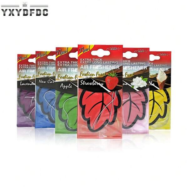 YXYDFDC Da 3 a 60 pezzi di deodoranti per auto YXYDFDC, naturali, profumati a tè, carta sospesi, deodorante per auto alla vaniglia, forma a foglia, accessori per interni auto