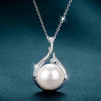 1 件优雅珍珠泪珠吊坠，时尚设计，情人节礼物