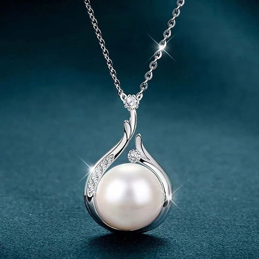 1pc Exquisite Faux Pearl Teardrop Shaped Pendant, Fashionable Design, Valentine's Day Gift Valentines,Mom,Mother,Mother's Day,Gift