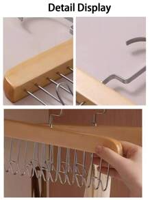 3 件坚固的 8 钩衣架，多功能内衣/背心收纳架，木制波浪形晾衣架，适用于家庭和宿舍裙子裤子鞋子牛仔裤靴子裙子
