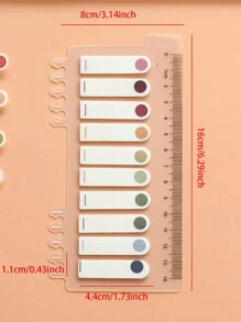 200 Sheets Of 1 Type PET Morello Color Sticky Note, Round Dot Index Label, European Retro Style Transparent Sticker, Simple Solid Color Indicating Note, Student And Office Supplies. Ship 1 Type. Back To School - Multicolor - View 5