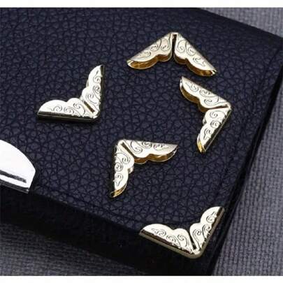 20/50 st Vintage bokhörnskydd, järnhörnskydd Triangelgravyr Dekorativa triangelkanttätningar för böcker Scrapbook Album Meny Anteckningsböcker Mappar