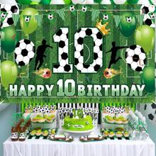 1pc Football Themed Birthday Party Backdrop Decorative Banner, Suitable For 6-11 Years Old Birthday Party, Photography Studio, Multipurpose Spring/Summer Banner Decor - No Electricity Needed, Home Decor, Party Decor, Birthday Cake Table, Poster Hanging Banner, Vinyl Decor, Photo Studio Props, 150cm/59in*100cm/39in - Multicolor - View 6
