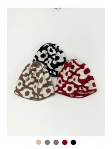 1 chiếc mũ len dệt kim họa tiết hoa phong cách Mỹ cổ điển, mũ len bảo vệ tai ấm áp in hình con bò thời trang, mũ len ấm áp có cổ tay phong cách hip hop dạo phố dành cho cả nam và nữ - Nhiều màu - Xem 12