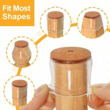 4/8/16/36 قطعة من واقيات أرضية الساق المصنوعة من السيليكون مع وسادات مشطوف - أغطية كراسي خالية من الخدش، سلايدر أثاث، انزلاق سهل، ضوضاء-Re - تناسب الاستخدام المنزلي والمكتبي. (بني فاتح)