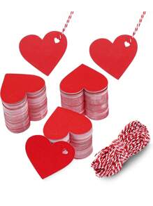 100 thẻ quà tặng màu đỏ, nhãn giấy hình trái tim cho ngày lễ tình nhân, thẻ giá hình trái tim rỗng màu đỏ, thẻ treo đồ thủ công tự làm, thẻ treo quà tặng tiệc, với dây màu đỏ và trắng dài 10m, thích hợp cho ngày lễ tình nhân, ngày của mẹ, trang trí tiệc cưới và tiệc tùng - Đỏ - Xem 5