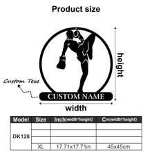 1 pieza Guantes de boxeo de pared de arte metálico personalizados y logotipo con nombre de boxeador personalizado, decoración del hogar, decoración de la sala de gimnasio para Navidad, cumpleaños - Estilo rústico, patio, porche, decoración de pared con bandera a cuadros de carreras - Exquisito, de moda, regalos de Navidad únicos - El regalo ideal para fans de boxeo a medida para darle a él/ella, novio, novia