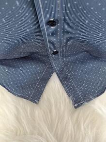 The Men's Striped Short-Sleeved Shirt (With Pockets) Is Well-Made, The Fabric Is Not Easy To Wrinkle, The Collar Lining Is Not Easy To Deform, And The Cuffs Are Not Easy To Deform. Perfect For Restaurants, Offices And More. Other Leisure Areas.