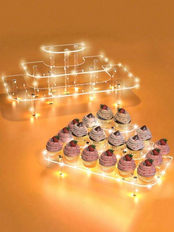 1pc Acrylic Cupcake Stand, Cupcake Holder Very Suitable For Birthday, Wedding And Party Dessert Tray