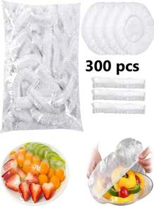 50/100/200/300 chiếc, Túi nhựa đựng trái cây tươi Phụ kiện nhà bếp, màng bọc thực phẩm dùng một lần Saran nhiều màu - trắng - Xem 14