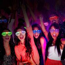 Halloween 1/5/10/20/30/220pcs, Random Light Up Glasses, LED Sunglasses, Glow In The Dark Party Supplies, Flashing Toy Glasses, Party Gifts Birthday Party Gifts
