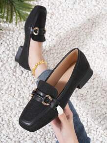 Scarpe mocassino piatte con punta quadrata in stile cinese per donna, nuove scarpe in pelle vera per autunno/inverno