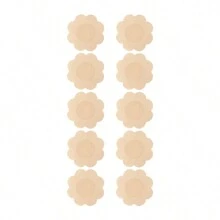 1 Pair Adhesive Bra Invisible Sticky Strapless Push Up Backless Reusable Silicone Covering Nipple Bras - Apricot - View 15