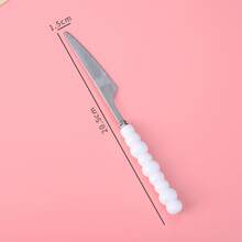 3 à 30 pièces Ensemble de couverts de luxe en acier inoxydable avec poignée en perle d'imitation céramique, couverts créatifs pour un style de repas occidental