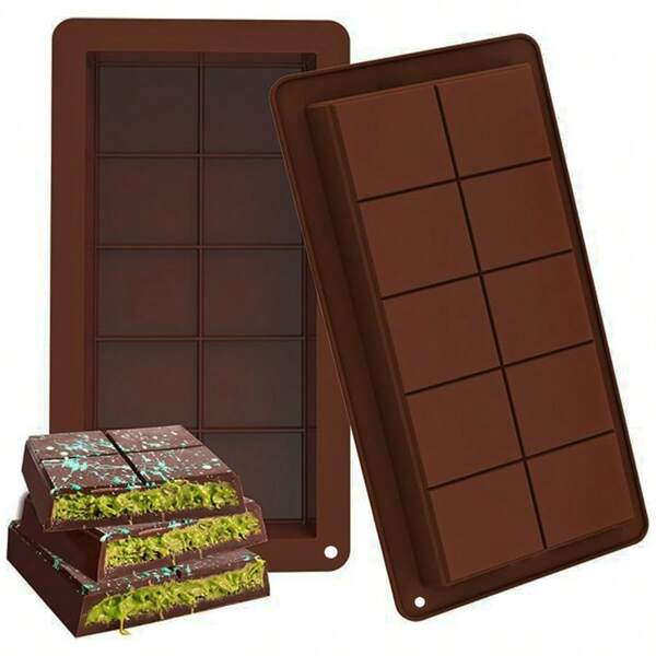 Tiefe Schokoladenform, große und dicke Schokoladenform aus Silikon für gefüllte Riegel, große Schokoladenriegel-Form zum Füllen von Pistazie-Schokoladenriegeln