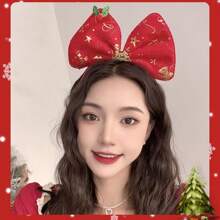 1 件圣诞蝴蝶结头带可爱防滑混合头带节日发饰适用于节日派对装饰，圣诞节 - 彩色 - 查看 6