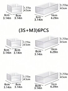 1/5/6/10/11套透明亚克力化妆品收纳盒，抽屉/桌面化妆品收纳盒，多功能化妆品小物品收纳盒，用于化妆品、珠宝和小物品，适用于厨房、卧室、浴室和办公室，也可用于家居装饰、节日装饰、新年装饰、节日礼盒、情人节礼物，适合送给女朋友的礼物。 - 水波紋透明 - 查看 15