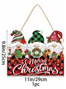 1 pieza Cartel de Feliz Navidad Bienvenido Adorno de madera, Santa con sombrero decoración colgante de madera, decoración navideña para puerta, granja, porche, pared, regalo navideño - Multicolor - Ver 13