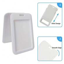 Customized Name Retractable ID Badge Keychain Clip Durable Name Tag Holder For Employee Card Cover Protector Personalized Security Accessories Customizable For Business Convenient For Office Use With Custom Name Design For Identification - White - View 4