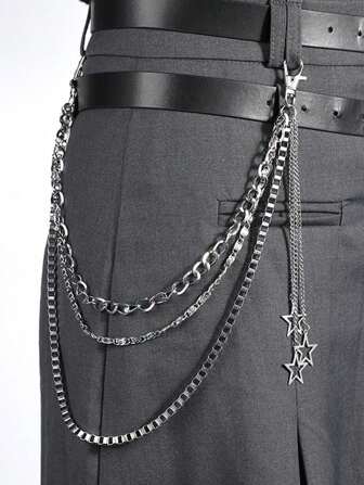 1 Piece Of Hip-Hop Punk Metal Pants Chain With Thorns And Thorns, Versatile Waist Chain, Spot Wholesale, Casual Pants Chain, Waist Chain For Women Summer, School Fall, Autumn, Halloween