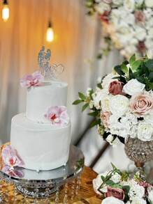 3pcs/6pcs, Butterfly Orchid Cake Toppers, Artificial Flower Cake Toppers, Realistic Touch Flowers, Wedding Birthday Party Decoration, DIY Accessory - Pink - View 4