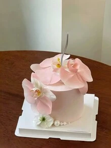 3pcs/6pcs, Butterfly Orchid Cake Toppers, Artificial Flower Cake Toppers, Realistic Touch Flowers, Wedding Birthday Party Decoration, DIY Accessory - Pink - View 7