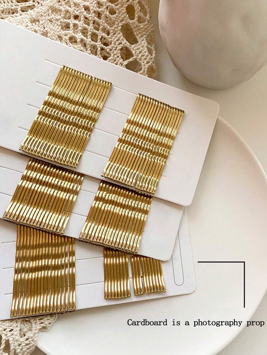 1 Pack Women's Gold-Toned Basic & Minimalist Style Hair Clip With Bb Clip, Fashionable All-Match Hair Accessory Suitable For Daily, Outdoor, Makeup, And Clothes Matching Use Casual - Gold - View 1